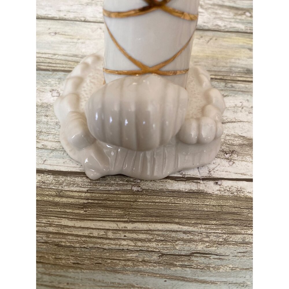 Lenox Porcelain 24k Gold Trim Lighthouse Figurine Nautical Home Decor 5" No Box - Picture 6 of 10